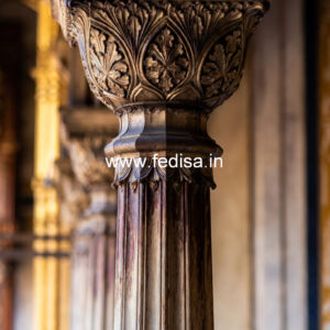 Wooden Pillar Design with Decorative Work