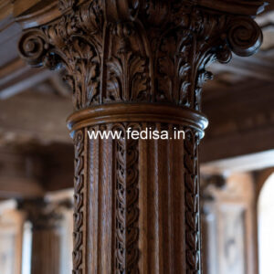 Wooden Pillar Design with Artistic Finish