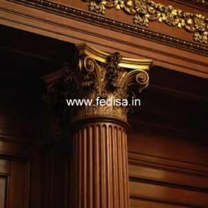 Wooden Pillar Design with Designer Finish