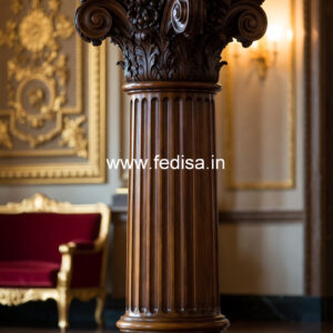 Wooden Pillar Design with Stylish Appeal