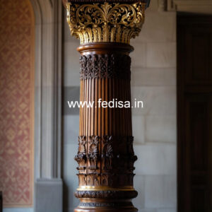 Wooden Pillar Design with Royal Look