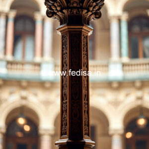 Wooden Pillar Design with Hand Carving