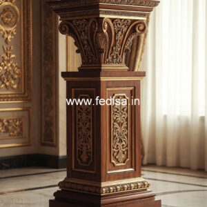 Wooden Pillar Design for Mandir