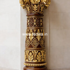 Wooden Pillar Design with Elegant Finish