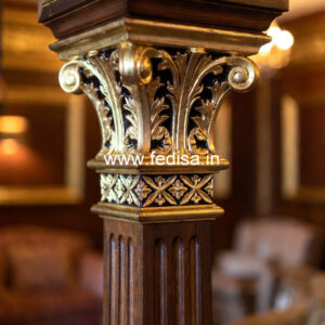 Wooden Pillar Design with Unique Patterns