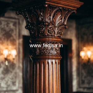 Wooden Pillar Design for Living Space