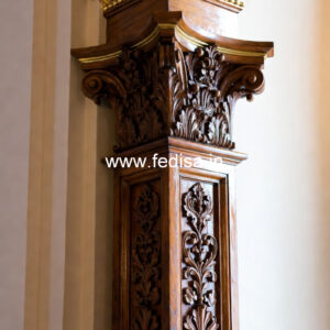 Wooden Pillar Design with Decorative Work