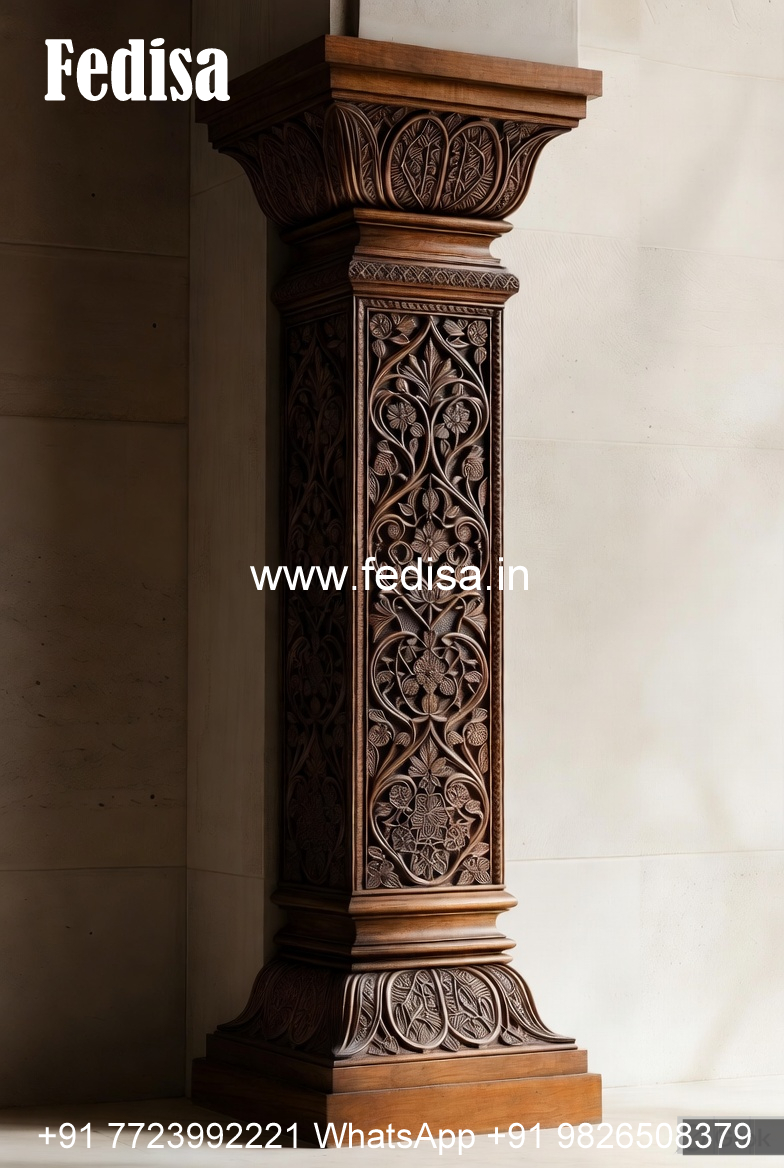 Wooden Pillar Design for Luxury Living