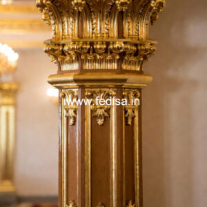 Wooden Pillar Design with Unique Finish
