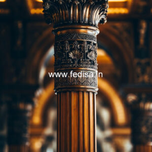 Wooden Pillar Design with Stylish Appeal