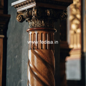 Wooden Pillar Design for Interior Luxury