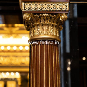 Solid Wood Pillar Design with Carving
