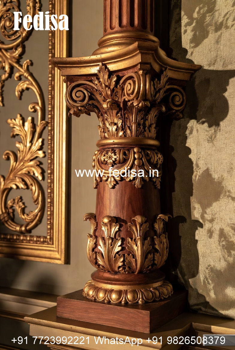 Wooden Pillar Design for Classic Interiors