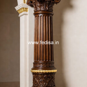 Wooden Pillar Design for Hall Decoration