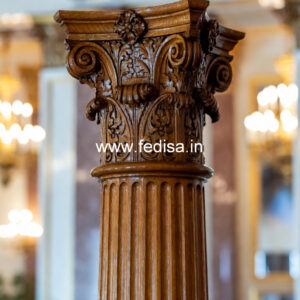 Wooden Pillar Design with Royal Finish
