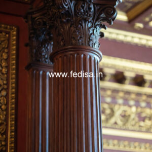 Wooden Pillar Design with Elegant Touch