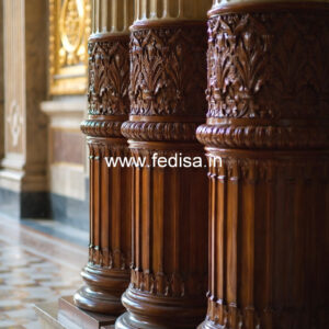 Wooden Pillar Design for Indoor Decoration