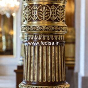 Wooden Pillar Design with Fine Detailing