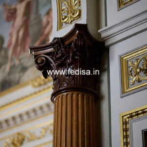 Wooden Pillar Design with Handcrafted Look