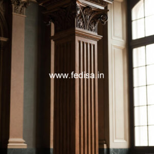 Wooden Pillar Design with Elegant Craft
