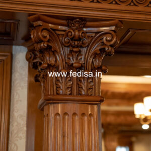 Wooden Pillar Design with Traditional Elegance