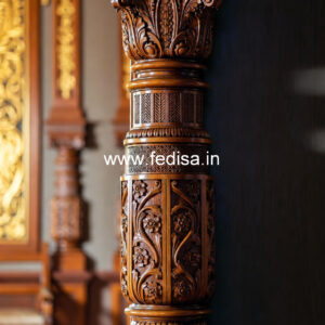 Wooden Pillar Design with Stylish Appeal