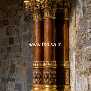 Wooden Pillar Designs for Grand Entrance