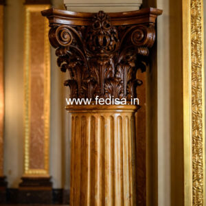 Wooden Pillar Design for Temple Area