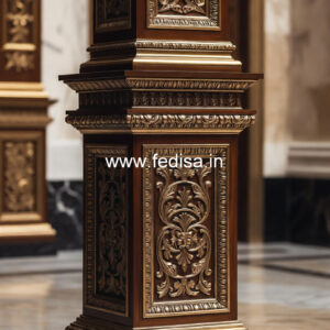 Wooden Pillar Design for Office Interior