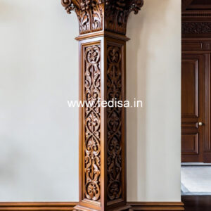 Wooden Pillar Design with Artistic Work