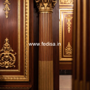 Wooden Pillar Design for Luxury Villa