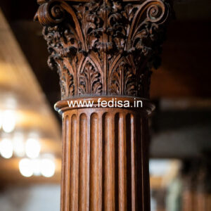 Wooden Pillar Design with Unique Patterns