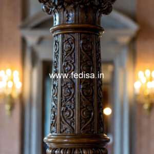 Wooden Pillar Design with Royal Finish