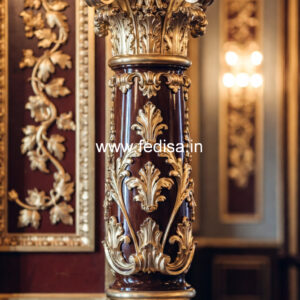 Wooden Pillar Design with Elegant Touch