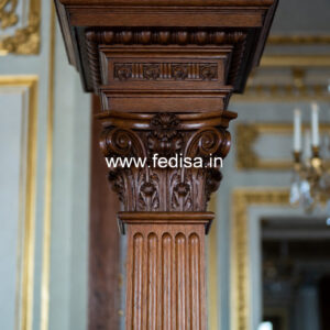 Wooden Pillar Design for Indoor Decoration