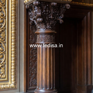 Wooden Pillar Design with Stylish Appeal