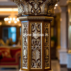 Wooden Pillar Design for Home Entrance