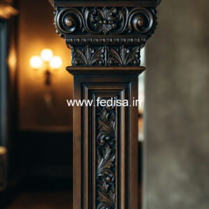 Elegant Wooden Pillar Design for Villa