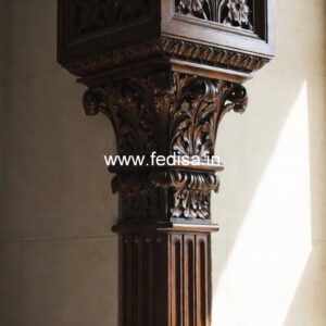 Wooden Pillar Design with Antique Style