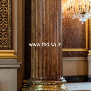 Wooden Pillar Design with Hand Carving