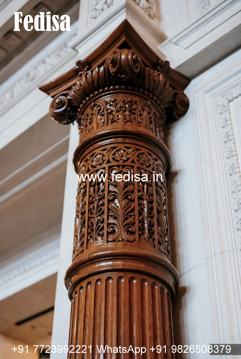 Wooden Pillar Design with Classic Touch