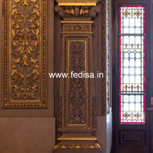 Wooden Pillar Design with Smooth Finish