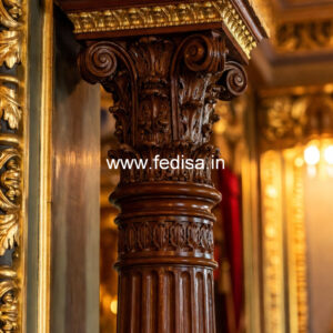 Wooden Pillar Design with Royal Finish