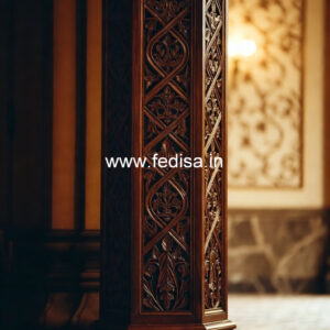 Wooden Pillar Design with Decorative Work