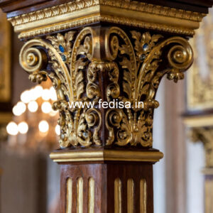 Wooden Pillar Design with Rich Look