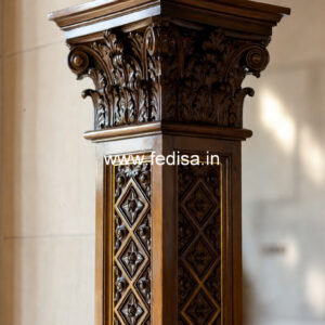 Wooden Pillar Design with Elegant Touch