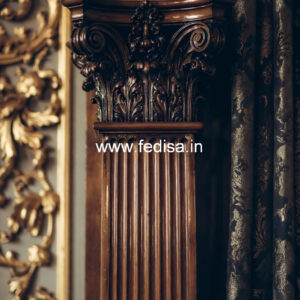 Wooden Pillar Design for Indoor Decoration