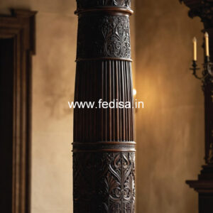 Wooden Pillar Design with Unique Finish
