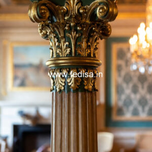 Wooden Pillar Design with Royal Interiors