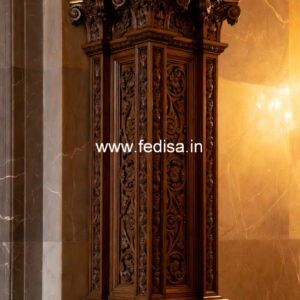 Wooden Pillar Design with Handcrafted Look
